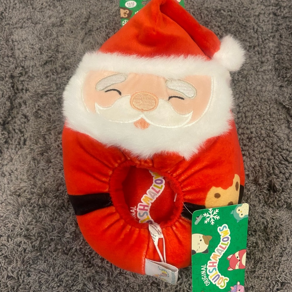 Squishmallows Red Santa Plush Holiday Slippers